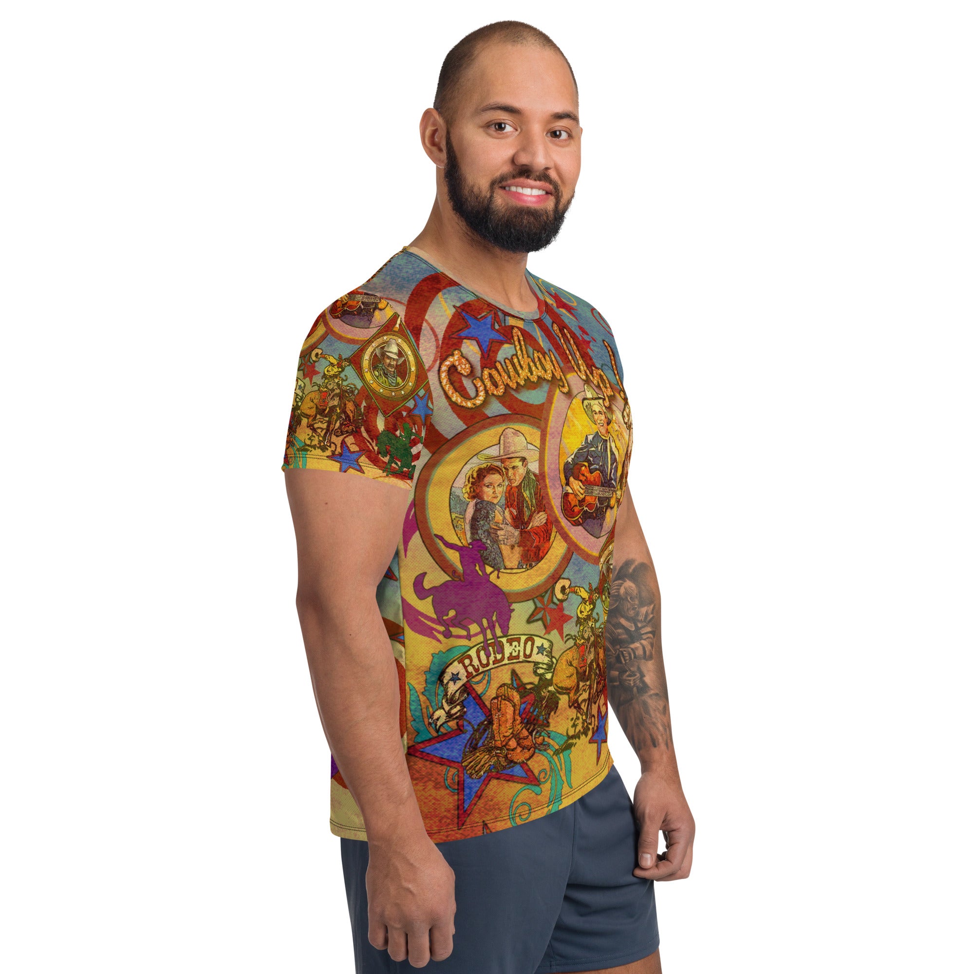 "COWBOY TATTOO" ATHLETIC TEE FOR MEN