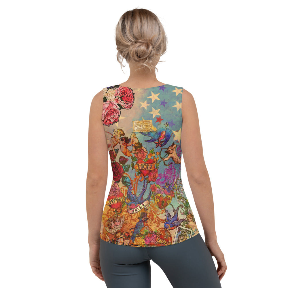 "THE LOVE NEVER FAILS TATTOO TANK" for women