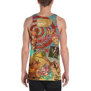 "THE MARTINI TATTOO TANK"; Men's Tank Top